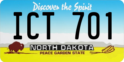 ND license plate ICT701