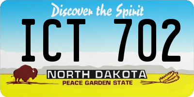 ND license plate ICT702