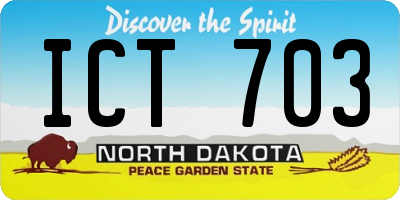 ND license plate ICT703