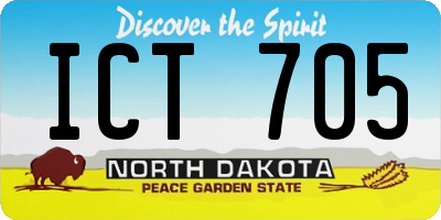 ND license plate ICT705