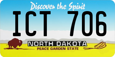 ND license plate ICT706