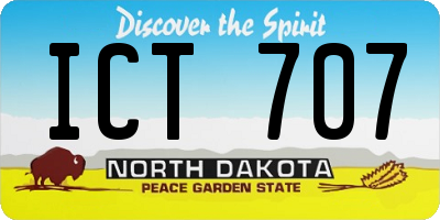 ND license plate ICT707