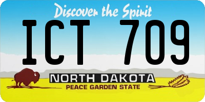 ND license plate ICT709