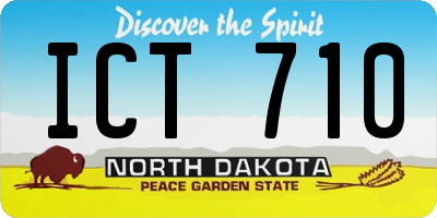 ND license plate ICT710