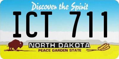 ND license plate ICT711