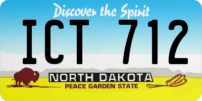 ND license plate ICT712
