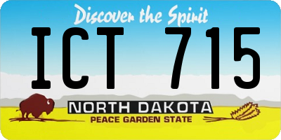 ND license plate ICT715
