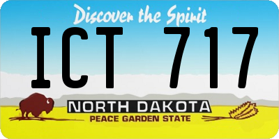 ND license plate ICT717