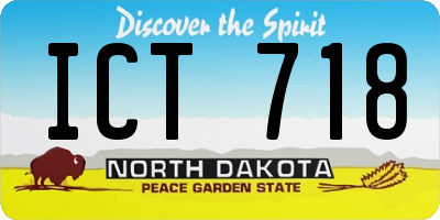 ND license plate ICT718
