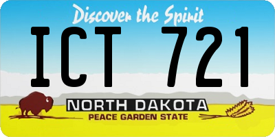 ND license plate ICT721