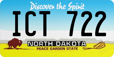 ND license plate ICT722