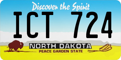 ND license plate ICT724