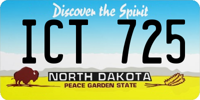 ND license plate ICT725