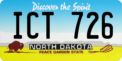 ND license plate ICT726