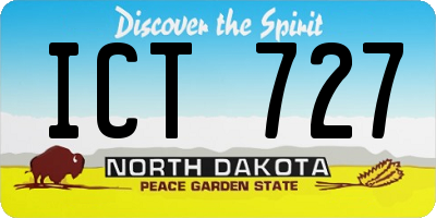 ND license plate ICT727