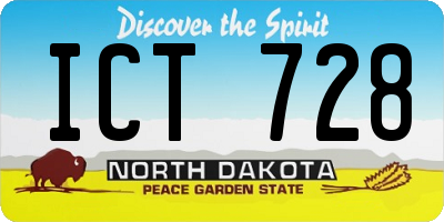 ND license plate ICT728