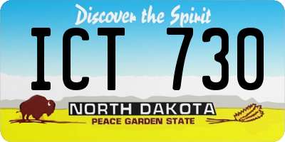 ND license plate ICT730