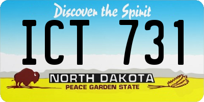 ND license plate ICT731