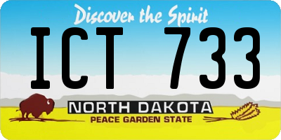 ND license plate ICT733