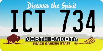 ND license plate ICT734