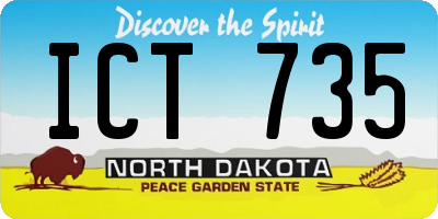 ND license plate ICT735