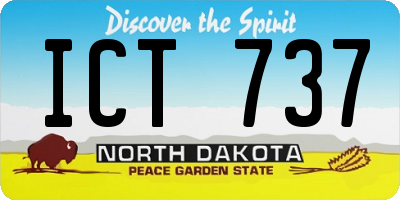 ND license plate ICT737