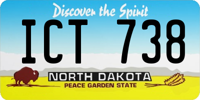ND license plate ICT738