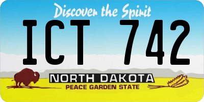 ND license plate ICT742