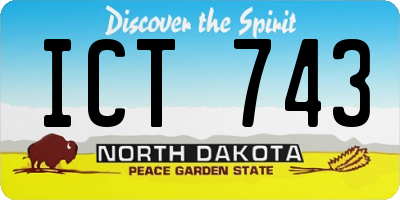 ND license plate ICT743