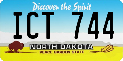 ND license plate ICT744