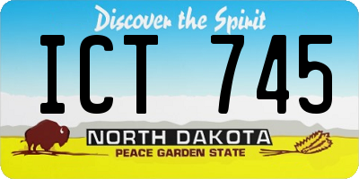 ND license plate ICT745