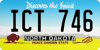 ND license plate ICT746