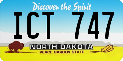 ND license plate ICT747