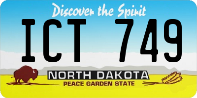 ND license plate ICT749