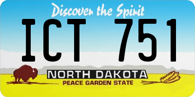 ND license plate ICT751