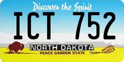 ND license plate ICT752