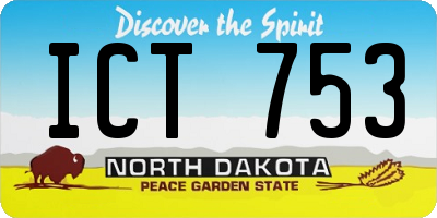 ND license plate ICT753