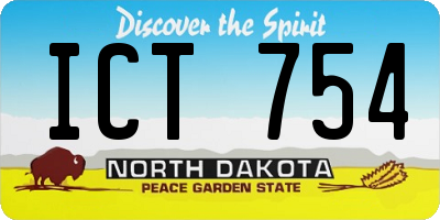 ND license plate ICT754
