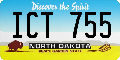 ND license plate ICT755