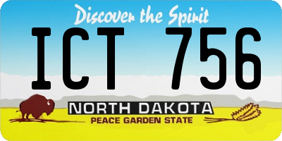 ND license plate ICT756