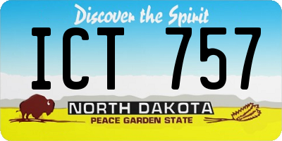 ND license plate ICT757