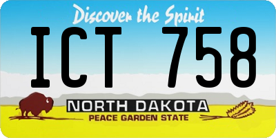 ND license plate ICT758