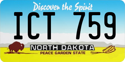 ND license plate ICT759