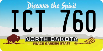 ND license plate ICT760