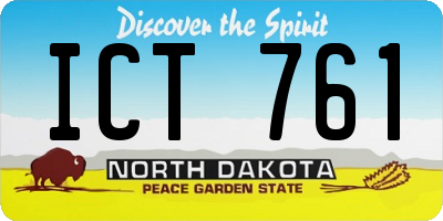 ND license plate ICT761