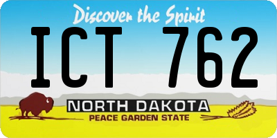 ND license plate ICT762