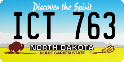 ND license plate ICT763