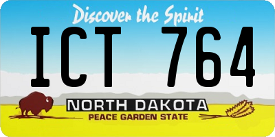 ND license plate ICT764