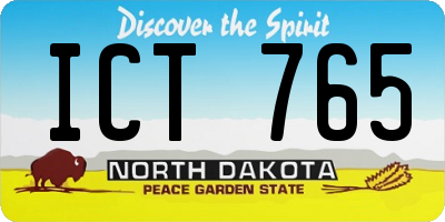 ND license plate ICT765