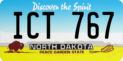ND license plate ICT767